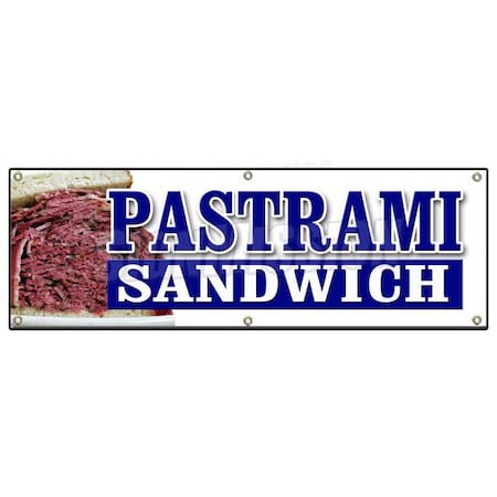 Signmission PASTRAMI SANDWICH BANNER SIGN Yiddish food restaurant butcher shop B-72 Pastrami Sandwich